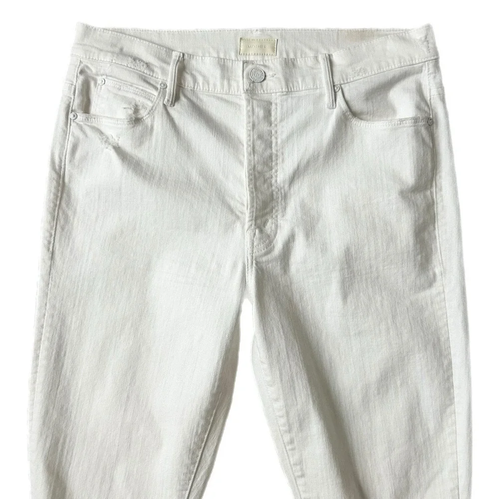 Mother The Stunner Ankle High Rise Skinny Jeans in Stayin Cool White Size 32 - Picture 3 of 11